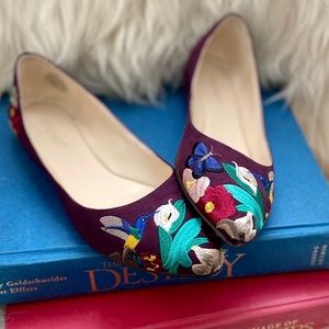 Nine West “Suziella” embroidered flats